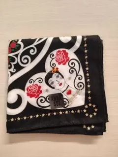 ANNA SUI ハンカチ 黒地 赤いバラ
