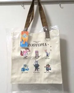 ズートピア2　ニック　ジュディ ディズニートートバッグ ベージュ