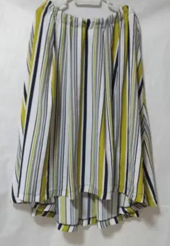 ストライプ フレアロングスカート