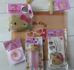 日焼けキティ　つけまつげ　PVCトートバッグ　綿棒ケース　セリア キャンドゥ
