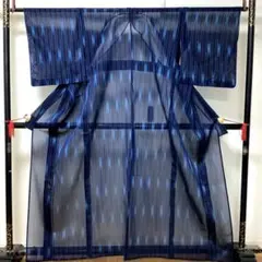 【惣次郎】美品！裄66cm！夏きもの・正絹紗紬のサムネイル