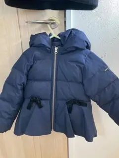 ネイビー フード付き ダウンコート　110