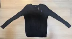 POLO RALPH LAUREN 黒 ケーブルニット Vネックセーター