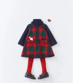 美品　ファミリア　80 チェック柄ワンピース