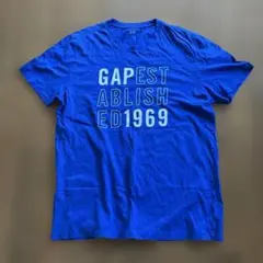 GAP プリントTシャツ L 青 1969