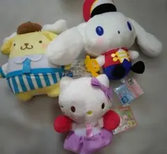 ポムポムプリン・ハローキティ・マイメロディ・バッドばつ丸 幼稚園ぬいぐるみセット ポムポムプリン・ハローキティ・マイメロディ・バッドばつ丸 幼稚園