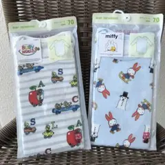 即購入可＊ユニクロの長袖ロンパース　70cm 肌着２点セットブルー