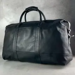 【美品】オールドコーチ ボストンバッグ レザー ブラック 大容量 旅行