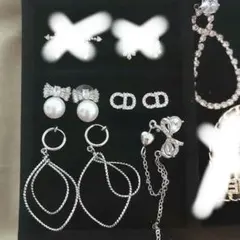 ピアス　アクセサリーまとめ売り　ストーン　パール　セット　シルバー