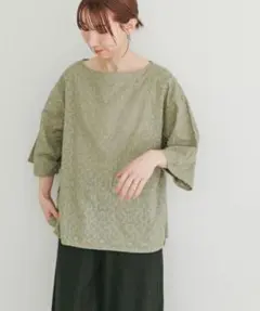新品タグ付☆ITEMSジャガードハンソデプルオーバー