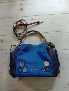 akiさん様 コーチ デニム花柄 フローラル 2way ショルダーバッグ