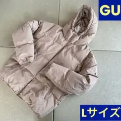 GW限定価格 美品　GU ヒートパデッドブルゾン　中綿ダウン　ベージュ　Lサイズ