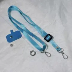 ★1点のみ❣️スマホストラップ 首掛け ショルダー ネックストラップ　ブルー
