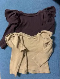 ベビー　袖フリルトップス　2枚セット　90 オーシャンアンドグラウンド