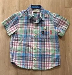 ミキハウス DOUBLE B 半袖チェックシャツ 100 ダブルビー