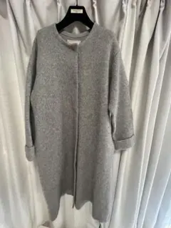 グレー ロングカーディガン