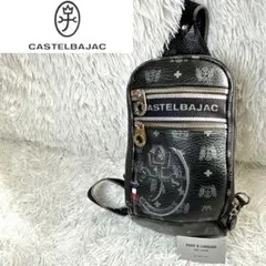 カステルバジャック モノグラム 黒 PVC ボディバッグ ショルダーバッグ