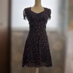 ポロラルフローレンシルク100%花柄半袖ワンピース