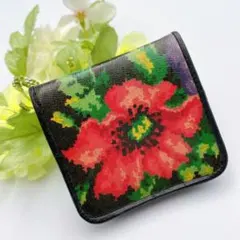 美品✨フェイラー 小銭入れ コインケース コンパクト ミニ財布 金金具 花柄