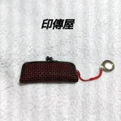 印傳屋　印鑑ケース　ハンコ入れ　甲州印伝　和柄　朱肉　がまぐち