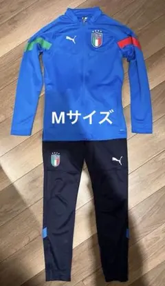イタリア代表 2022 ハーフジップトレーニング上下 ブルー 海外M 正規