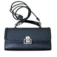 FURLA ヴィラ ショルダー ウォレット レザー 2way 現行ロゴ 黒