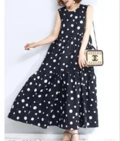 Estella.K ドットワンピース 水玉ハイネック ドレス - メルカリ