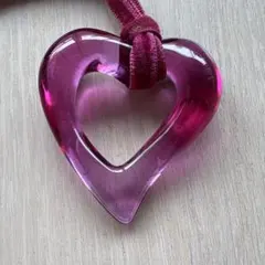 バカラ　ハート型ネックレス ピンク