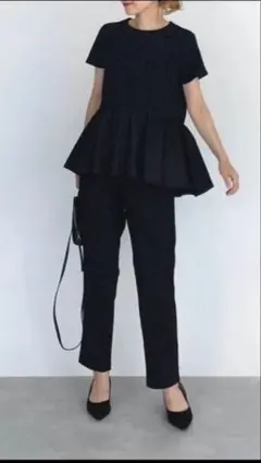 極美品　PICCIN フロッキー　ドット柄 ブラック セットアップ