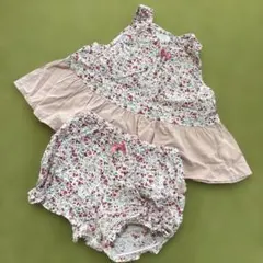花柄シャツ・ショートパンツセット　80