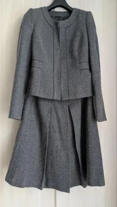 ANAYI グレーツィードセットアップ ドット柄♪ フロントホック サイズ38