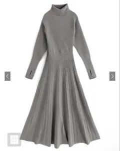 GRL サムホール付きタートルネックニットフレアワンピース[dr646]