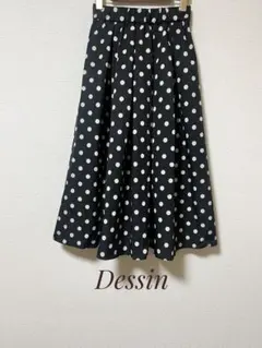 Dessin ドット柄 ロング フレアスカート ポリエステル サイズ1