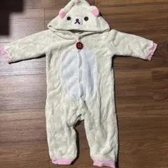 【80】コリラックマフード付きロンパース/ベビー服/子供服/着ぐるみ/秋冬