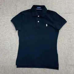 美品RALPH LAUREN ポロシャツ 黒 半袖 ユニセックス M 25ヨ41