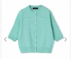 〈CABaN〉ファインポリエステルハーフスリーブポケットカーディガン