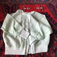 ミントグリーン 長袖カーディガン