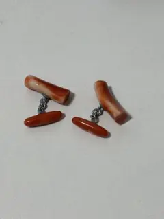 珊瑚のカフス 2個セット