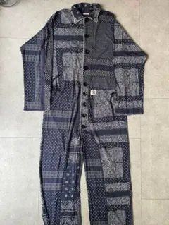 Kapital ガーゼバンダナパッチワークpt 1st JKT(パープルネイビー