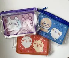 キャンドゥ　ちいかわ ハチワレ うさぎ ビニールポーチ 3種セットのサムネイル