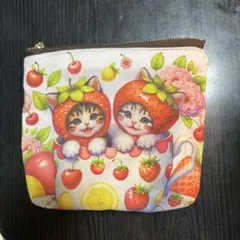 【No.8】ハンドメイド　猫　ポーチ