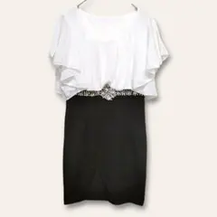 【デイジークイーン】キャバドレス　タイトスカート　フレアスリーブ　ビジュー　M