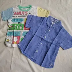 GLOBAL WORK ボタンダウンシャツ S 青