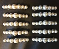 【新品】高級コットンパール バレッタ10個