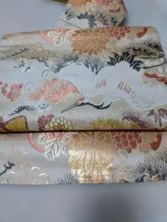 ★★名古屋帯 多色花柄刺繍 未使用しつけ糸付