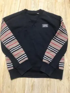 Burberry 10y 140cm ブラック トレーナー ストライプ袖