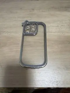 iPhoneケース クリア シルバー バンパー リボンデザイン