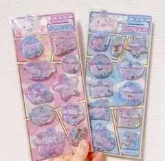 2枚セット　可愛い　シナモロール　ウォーターシール　水シール交換手帳