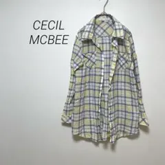 【セシルマクビー】レディース　シャツ　透け感　チュニック　M 羽織り
