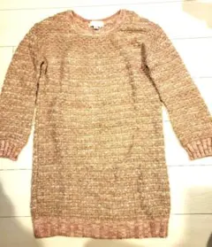 ジルスチュアート ピンク系ニット長袖ミニワンピース Sサイズ